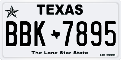 TX license plate BBK7895