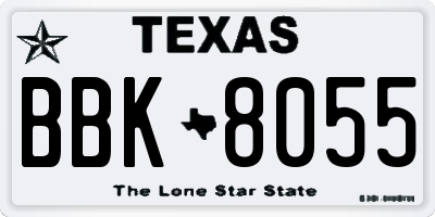 TX license plate BBK8055