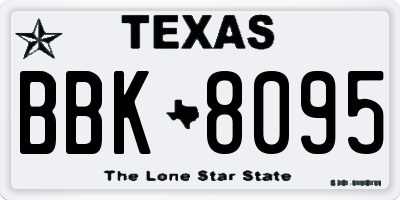 TX license plate BBK8095