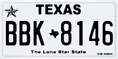 TX license plate BBK8146