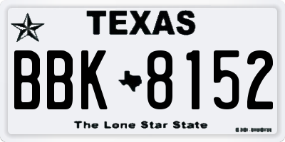TX license plate BBK8152