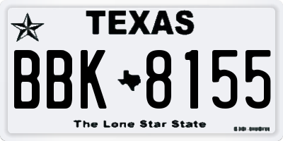TX license plate BBK8155
