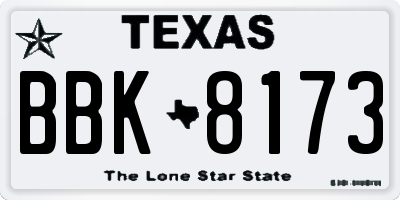 TX license plate BBK8173