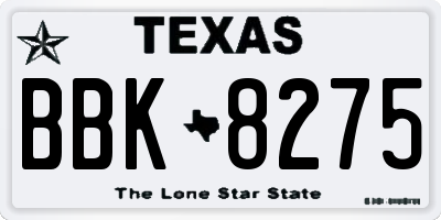 TX license plate BBK8275