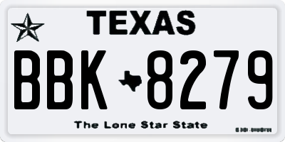 TX license plate BBK8279