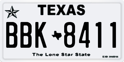 TX license plate BBK8411