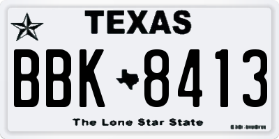 TX license plate BBK8413