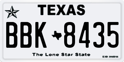 TX license plate BBK8435