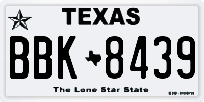 TX license plate BBK8439