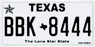 TX license plate BBK8444