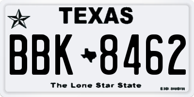 TX license plate BBK8462
