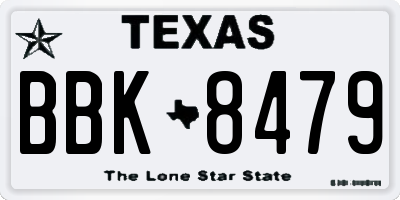 TX license plate BBK8479