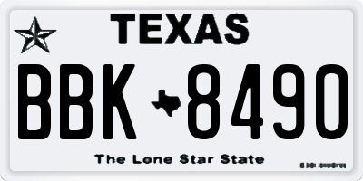 TX license plate BBK8490