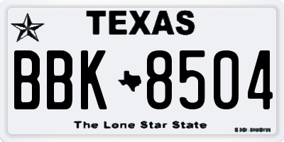 TX license plate BBK8504
