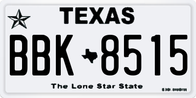 TX license plate BBK8515
