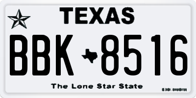 TX license plate BBK8516
