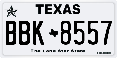 TX license plate BBK8557