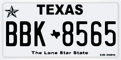TX license plate BBK8565