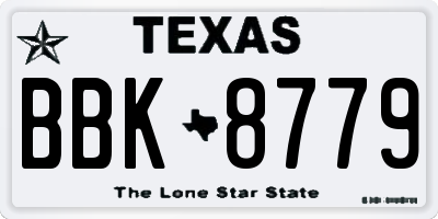 TX license plate BBK8779