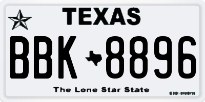 TX license plate BBK8896