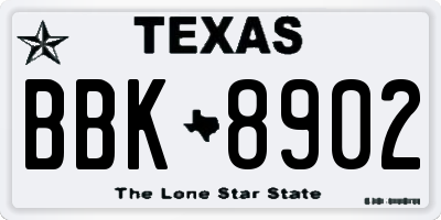 TX license plate BBK8902