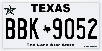 TX license plate BBK9052
