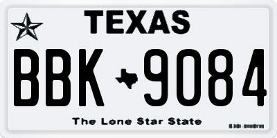 TX license plate BBK9084