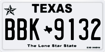 TX license plate BBK9132