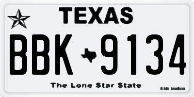 TX license plate BBK9134
