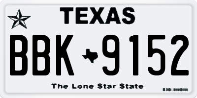 TX license plate BBK9152