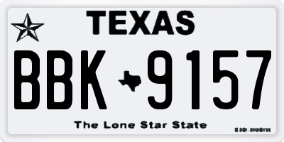TX license plate BBK9157