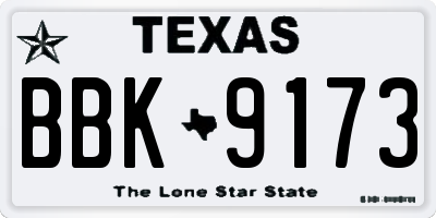 TX license plate BBK9173