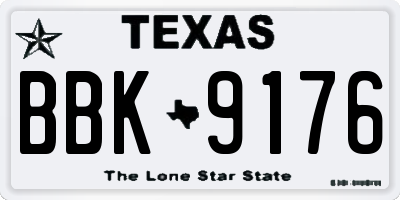 TX license plate BBK9176