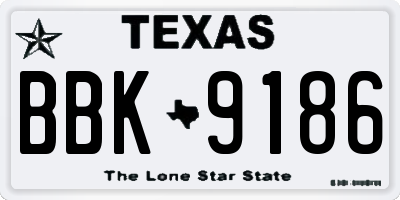 TX license plate BBK9186