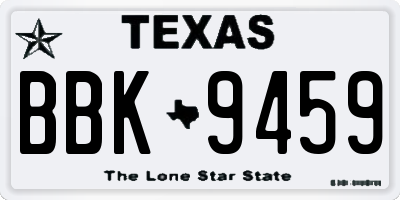 TX license plate BBK9459