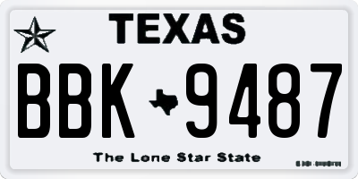 TX license plate BBK9487