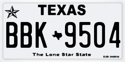 TX license plate BBK9504
