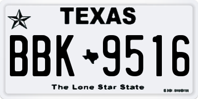 TX license plate BBK9516