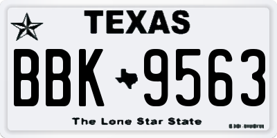 TX license plate BBK9563