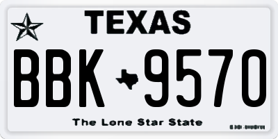 TX license plate BBK9570