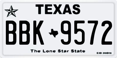 TX license plate BBK9572
