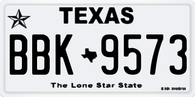 TX license plate BBK9573