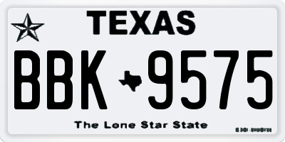 TX license plate BBK9575