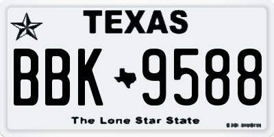 TX license plate BBK9588