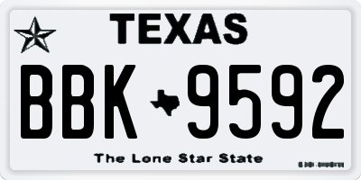TX license plate BBK9592