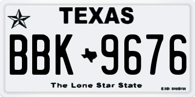 TX license plate BBK9676