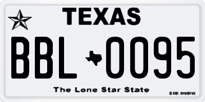 TX license plate BBL0095
