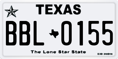 TX license plate BBL0155