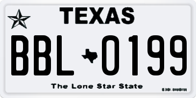 TX license plate BBL0199
