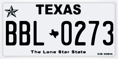 TX license plate BBL0273